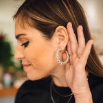 Hailie Hoop Earrings in Silver